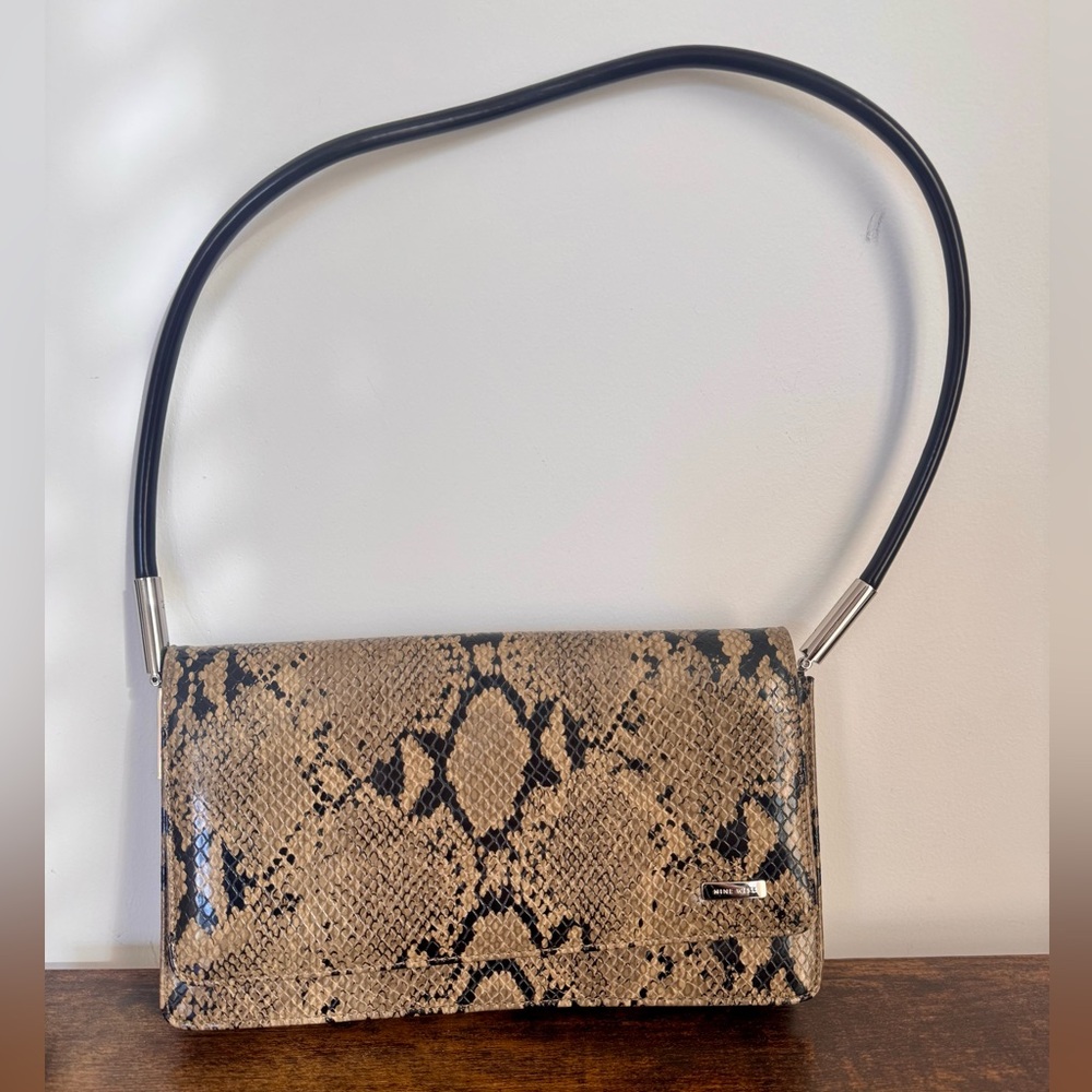Nine West Tan Snake Print Shoulder Bag